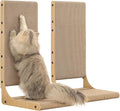 2-Pack Cat Scratching Board, 25.6'' Tall Cardboard L Shape Vertical Cat Scratchers for Indoor Cats, Cat Scratching Post for Wall and Couch, Large