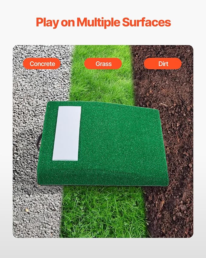 VEVOR Pitching Mound, Baseball Game Mound, Indoor/Outdoor Pitching Practice and Training Equipment, Softball Pitching Aids with Antifade Turf and Pitching Rubber