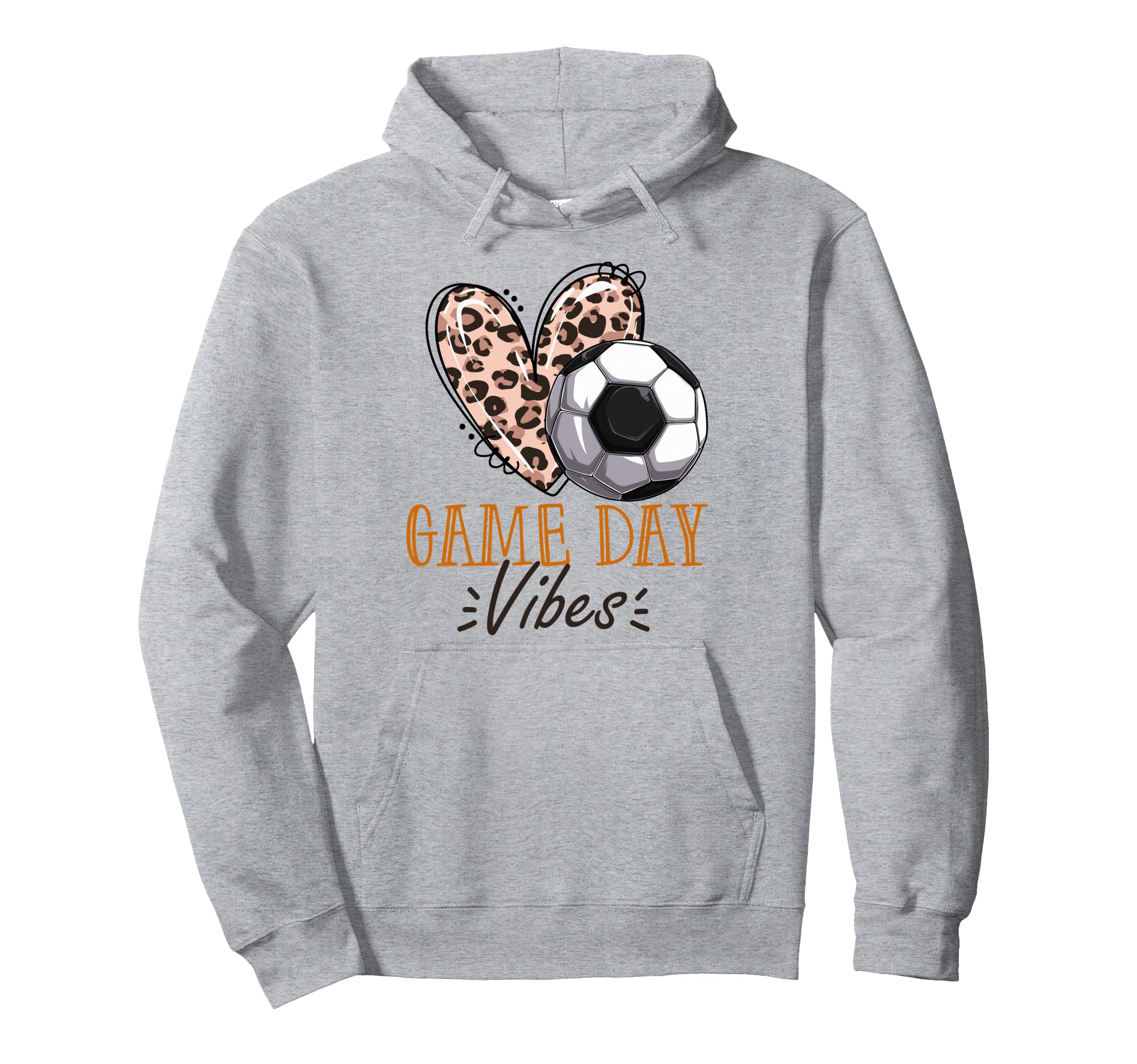 Funny Soccer Heart Game Day Vibes Hoodie - Fun Novelty Design Unisex