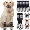 LOOBANI Dog Socks to Prevent Licking Paws - Dog Socks for Hardwood Floors Anti Slip for Traction Control - Dog Grippy Socks for Senior Dog Small Medium Large Dogs on Tile Floors, Black XS