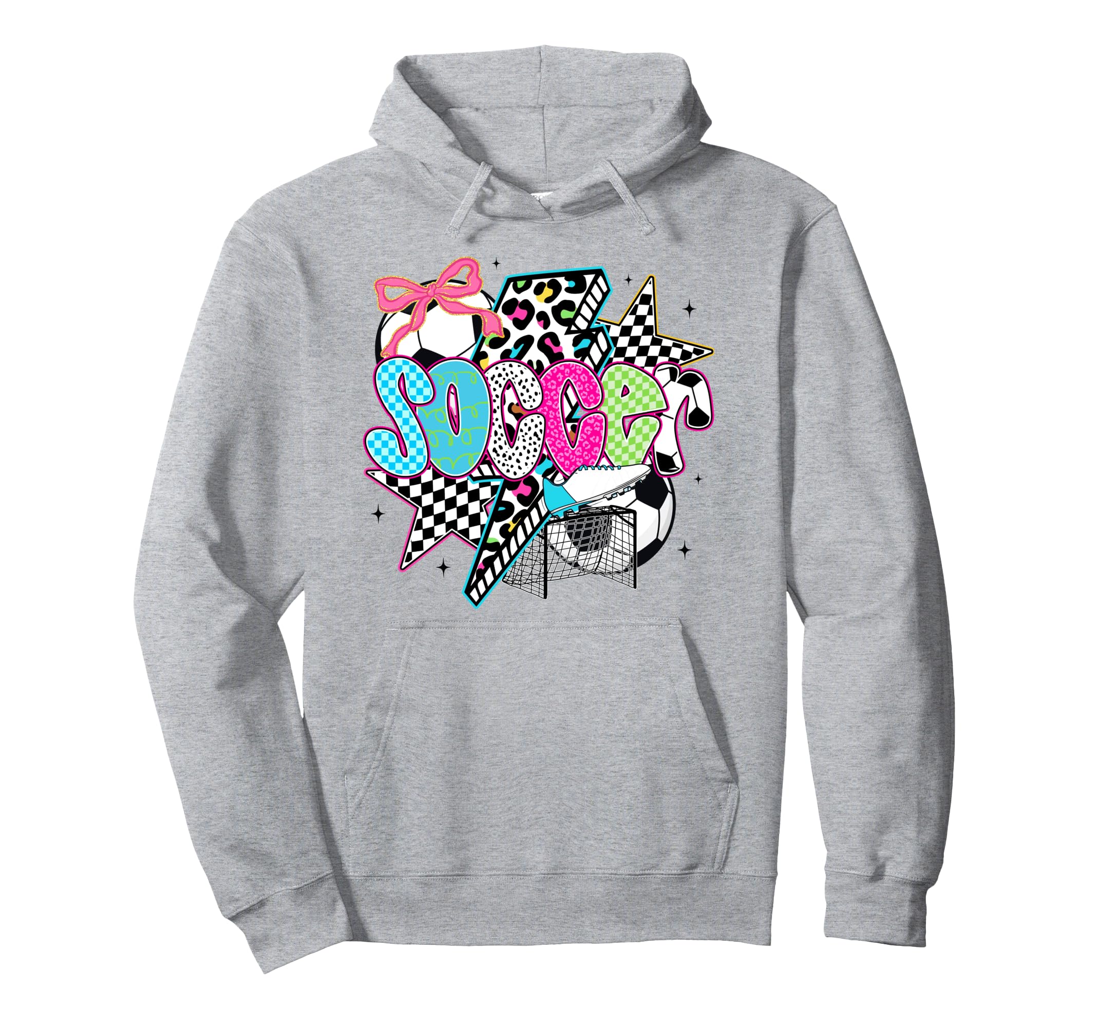 Soccer Coquette Bow Game Day Sports Player Hoodie - Trendy Graphic Unisex