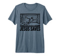 Soccer Goalie Goalkeeper Jesus Saves T-Shirt - Unique Graphic Unisex
