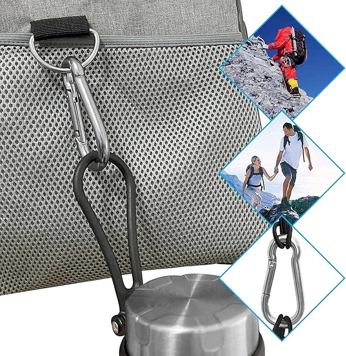 Spring Snap Hooks M5 M6 M8 M10 Carabiner Heavy Duty Carabiner Clips Galvanized Steel Quick Links Caribiniers Hammocks Hooks for Camping Hiking Outdoor Swing Pet Leash Gym