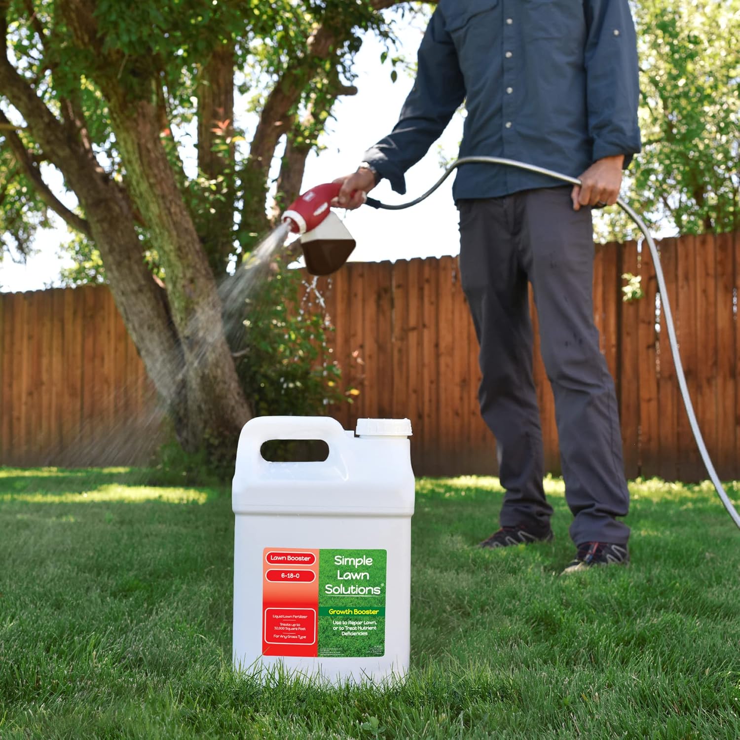 Extreme Grass Growth Lawn Booster- Liquid Spray Concentrated Fertilizer with Humic Acid- Any Grass Type- Simple Lawn Solutions (2.5 Gallon)