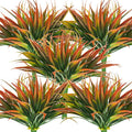32Pcs Artificial Grass Fake Plants 17.3in Outdoor Plastic Plants UV Resistant Greenery Fake Grass for Home Window Garden Office Patio Hanging Planter Pathway Front Porch Décor Red
