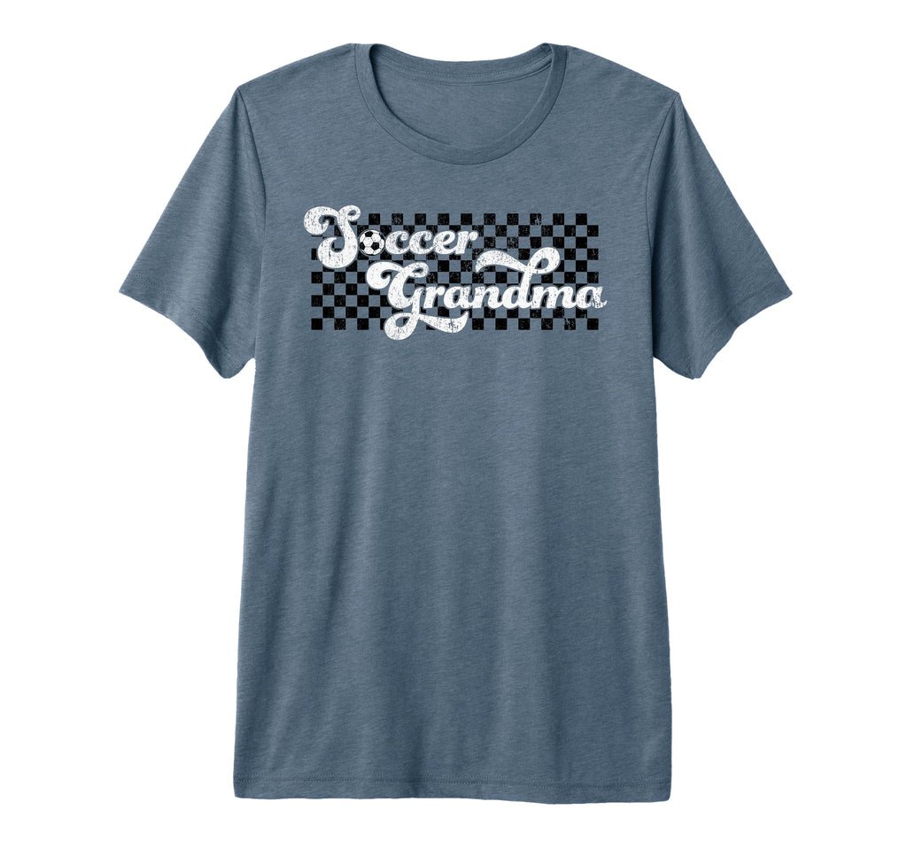 Soccer Grandma Grandmother Checkered Tri T-Shirt - Custom Art Print Unisex