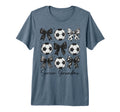 Soccer Grandma Funny Coquette Bow Soccer T-Shirt - Graphic Print Men Women