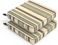 LVTXIII Patio Chair Cushions 22"x22"x3", Water-Repellent Outdoor Seat Cushions for Patio Furniture, Square Chair Pads with Ties for Home Garden Decoration, Set of 2, Stripe Onyx