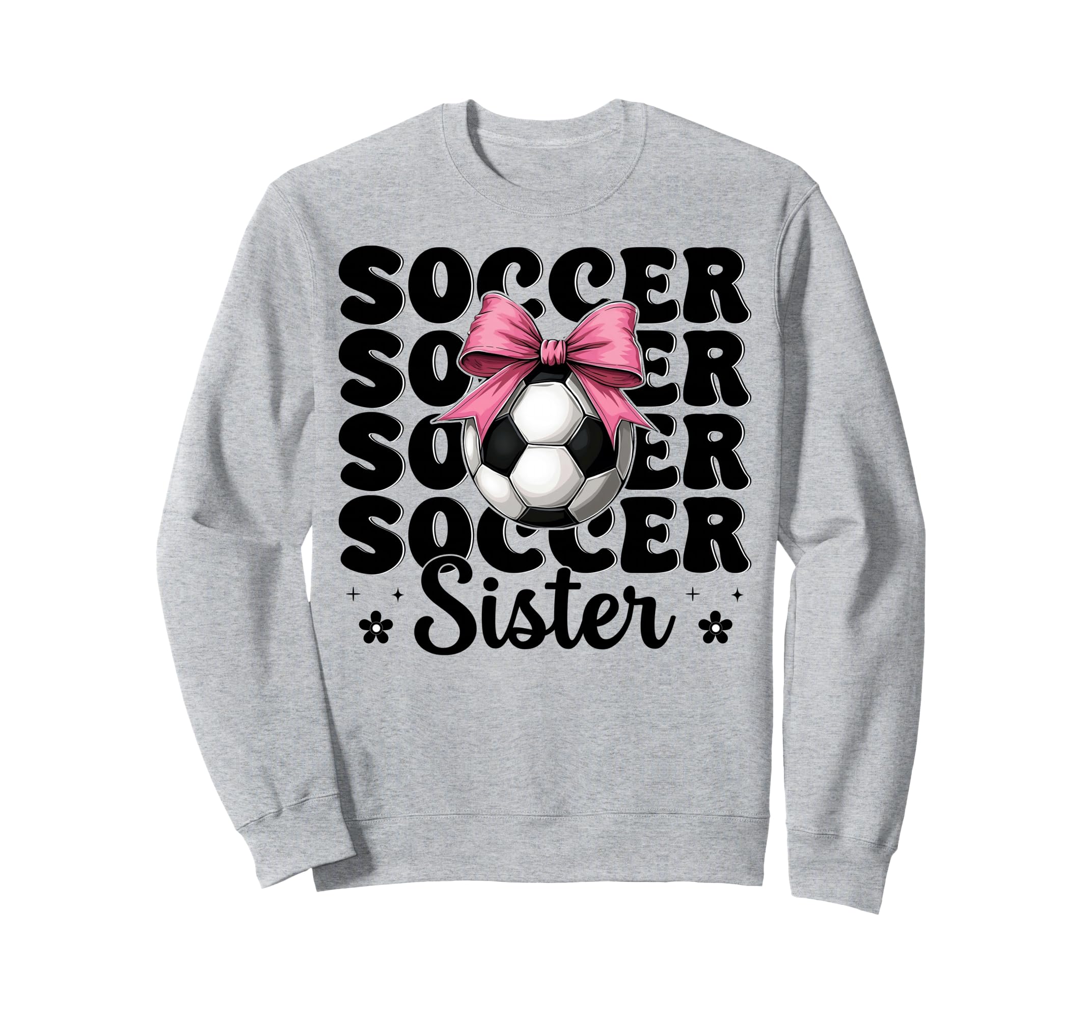 Soccer Sister Soccer Coquette Bow Sweatshirt - Aesthetic Graphic for Adults