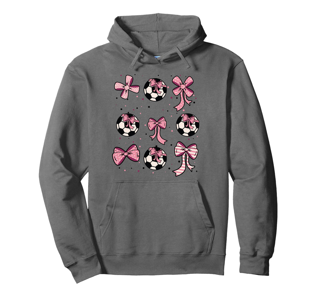 Soccer Ball Coquette Bow Game Day Hoodie - Aesthetic Graphic for Adults