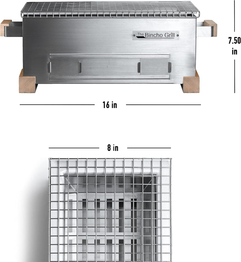 MG-168 Mini Yakitori Grill – Japanese Style Tabletop Charcoal Hibachi BBQ – Portable Binchotan Grill for Authentic Japanese Grilling – Perfect for Outdoor, Camping, or Home Use