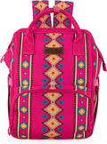 Wrangler Diaper Bag Backpack Aztec Travel Backpack Purses Western Multi-Function Baby Bags for Mom with Waterproof Insulated Pockets