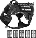 WINSEE Service Dog in Training Mesh Harness with 10 Pet Patches for Medium Dogs, Soft Air Mesh Breathable Tactical Dog Molle Vest, Reflective Military Pet Vest for Walking Hiking