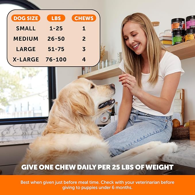 Hip & Joint Health - Glucosamine for Dogs Soft Chews, Joint Supplement for Dogs with Glucosamine Chondroitin, MSM, Turmeric, Anti Inflammatory, Support + Mobility (Chicken 90ct)