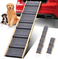 Dog Ramp for Car, 71''x 17'' Extra Long Deluxe Telescoping Design Wooden Pet Ramp, Pet Stair Ramps for Truck SUV with Non-Slip Surface, Portable Outdoor Dog Steps for Medium Large Dogs, Up to 250LBS