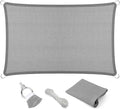 Eden's Decor Straight Flat-Edged Sun Shade Sail Rectangular 6' x 11' Grey UV-Blocking Outdoor Canopy Fabric Cloth Awning for Pergola Patio Garden Backyard Custom Size