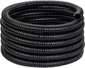 Pond Tubing ID 1 1/2” × 20ft Black Corrugated Flexible Reinforced Waterfall Pond Tube Sump Pump Hose, Non-toxic & Kinkproof (20 ft, 1 1/2" ID 38mm)