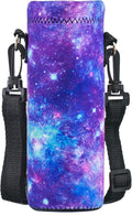 Neoprene Water Bottle Carrier Bag with Adjustable Shoulder Strap for Men Women Walking Hiking,Portable Insulated Holder Case for Stainless Steel/Glass/Plastic Bottles