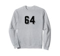 Number 64 80S 90S Soccer Team Sweatshirt - Minimalist Print for Adults