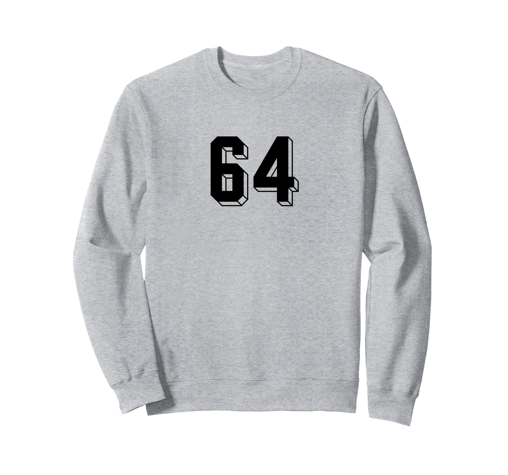 Number 64 80S 90S Soccer Team Sweatshirt - Minimalist Print for Adults