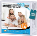 Utopia Bedding Waterproof Mattress Protector Full Size (Pack of 14), Premium Terry Mattress Cover 200 GSM, Breathable, Fitted Style with Stretchable Pockets (White)