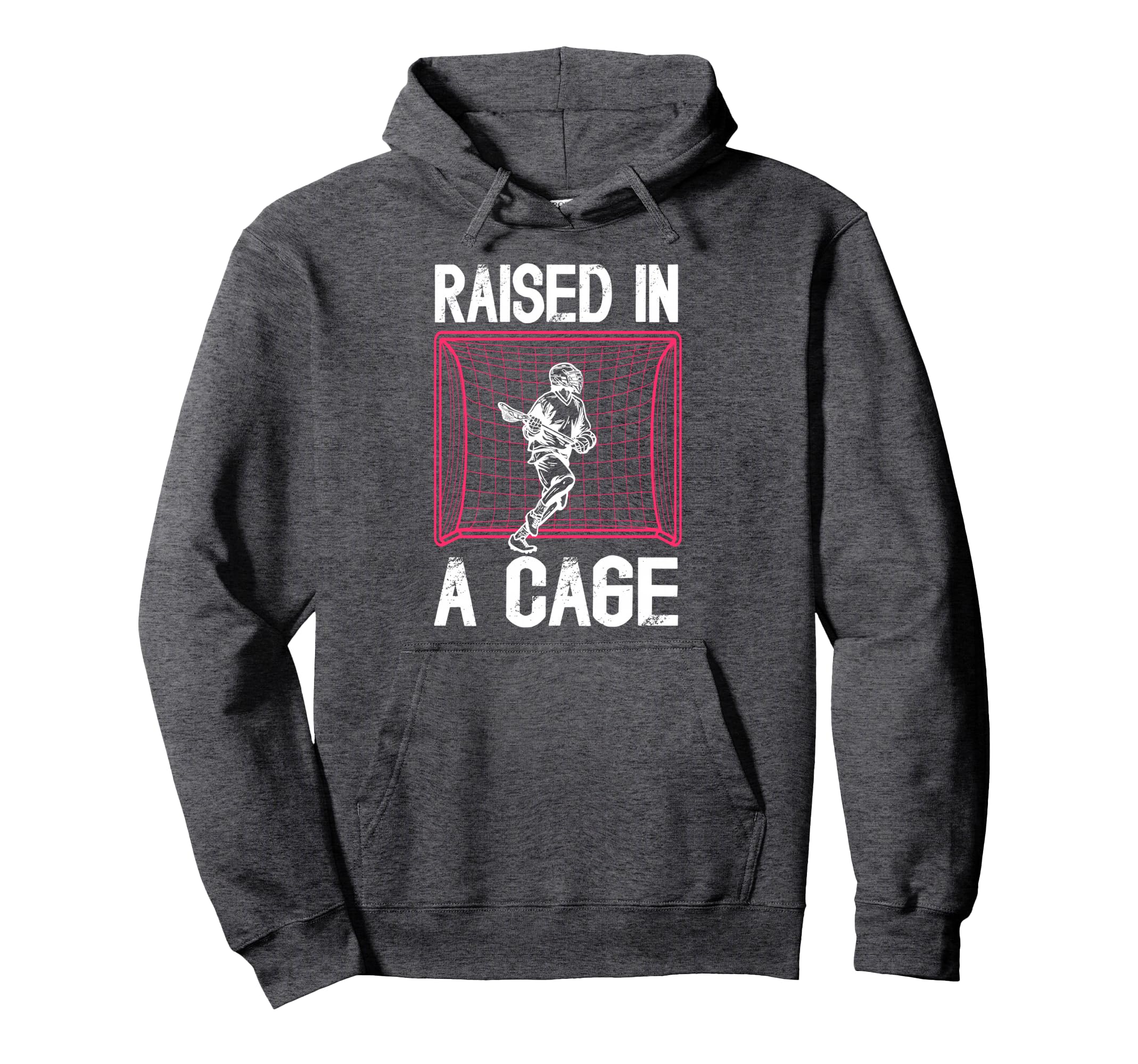 Raised Cage Lacrosse Goalkeeper Hoodie - Fun Novelty Design Men Women