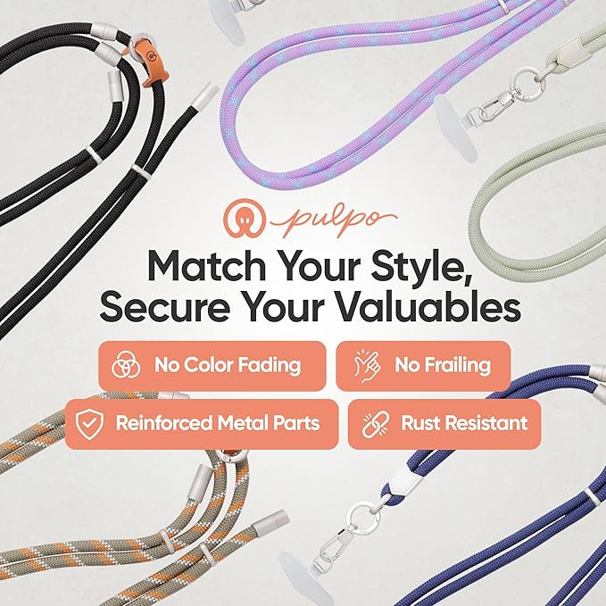 Pulpo 2-in-1 Cell Phone Wrist Strap and Lanyard Navy - Anti Theft Phone Lanyard for Men & Women, Wrist Straps for Phones, Lanyards for Smartphones, Adjustable Cellphone Leash & Safety Strap Tether