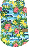 Parisian Pet Hawaiian Dog Shirt - Cotton Summer Clothes - Stylish Beach Outfit - Hook & Loop Closure - Machine Washable - Small Dogs