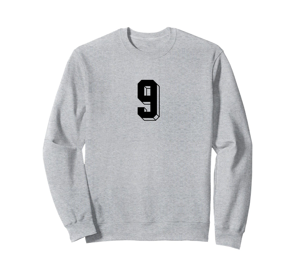 Number 9 80S 90S Soccer Team Sweatshirt - Novelty Apparel for Adults