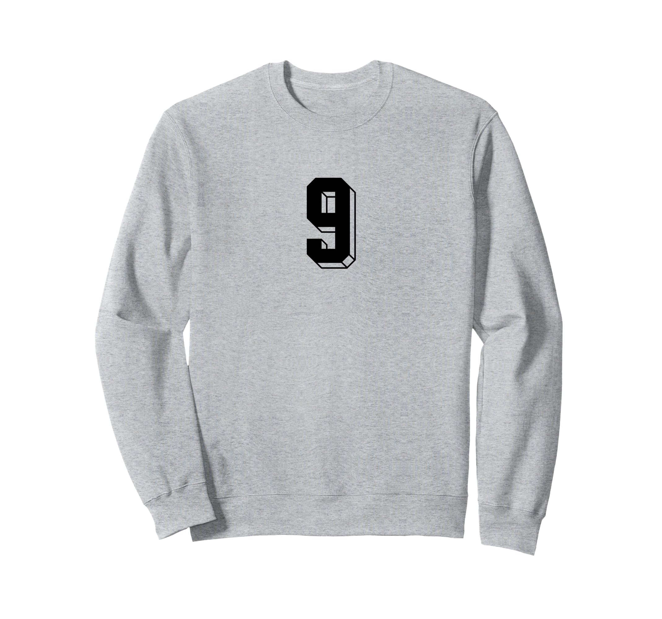 Number 9 80S 90S Soccer Team Sweatshirt - Novelty Apparel for Adults