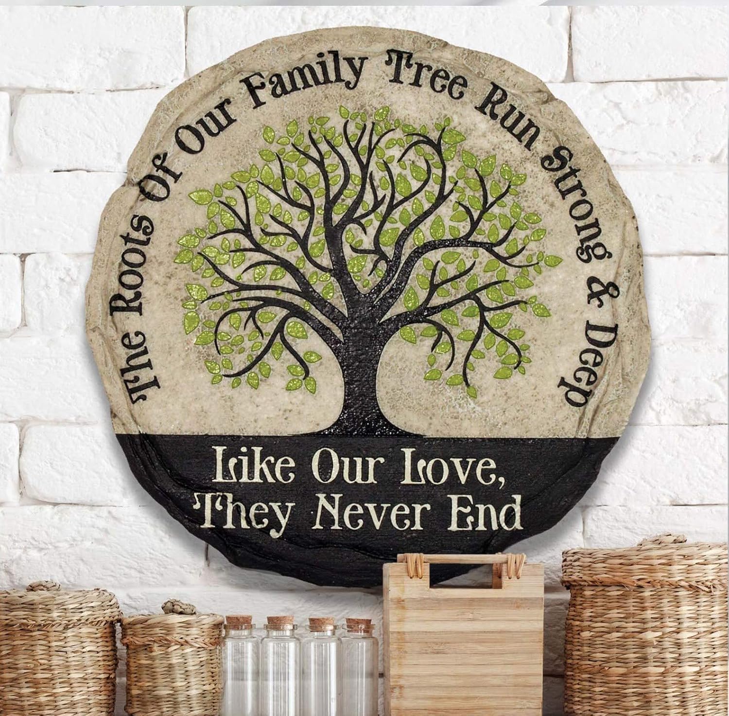Spoontiques - Garden Décor -Sunface Stepping Stone - Decorative Stone for Garden