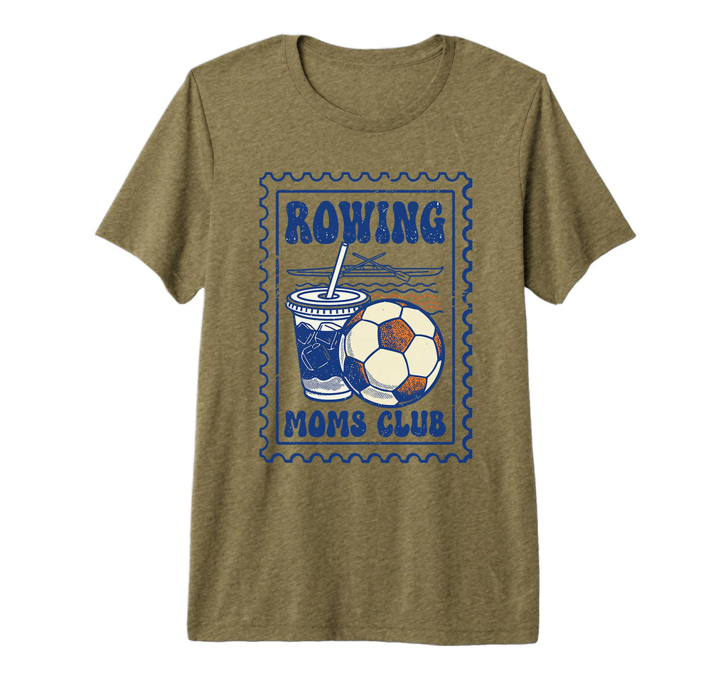 Rowing Soccer Moms Club Tri Blend T-Shirt - Minimalist Print Men Women