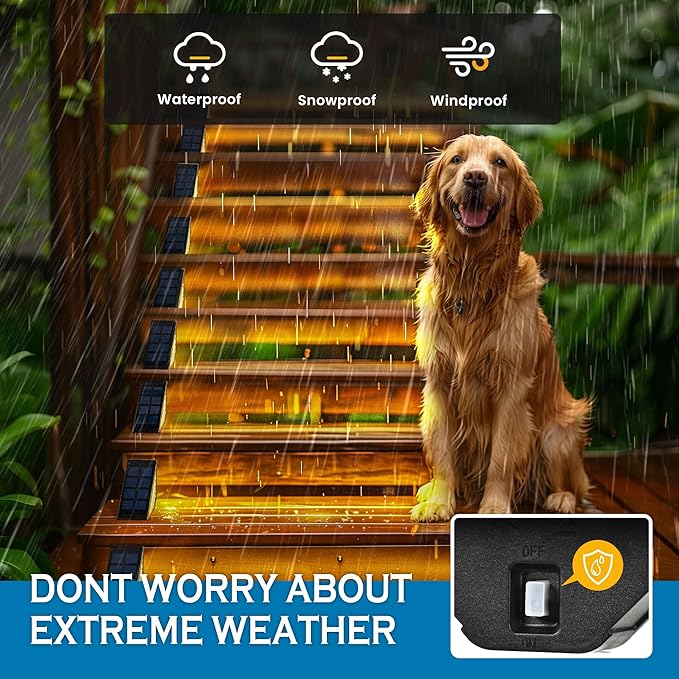 SOLPEX Solar Step Lights for Outside, 24 LEDs Solar Stair Lights Outdoor Waterproof Decor for Stair, Porch, Step, Deck, Fence, Front Door, Balcony, Patio, Wall, Yard, Garden(6 Pack, Warm White)
