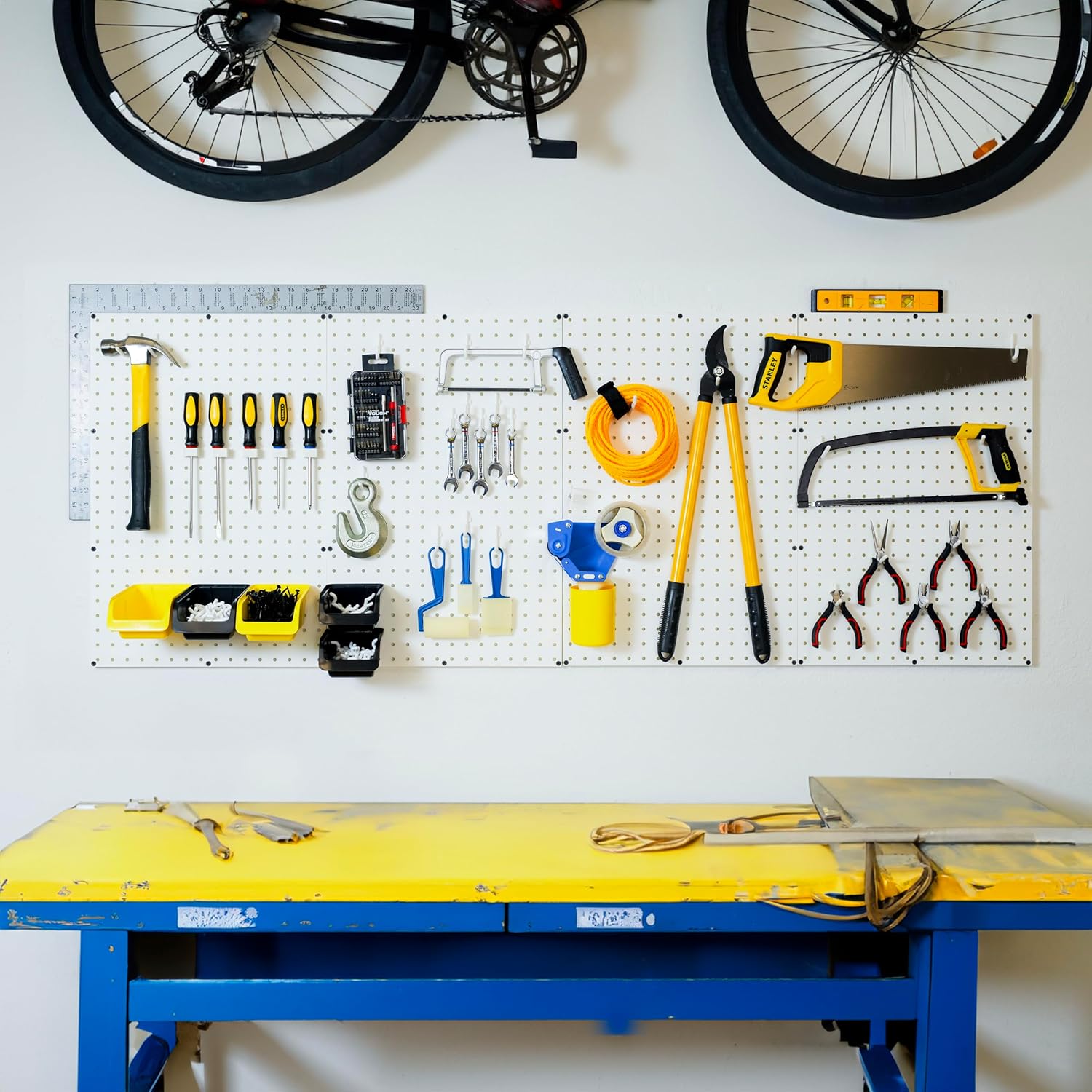 WallPeg Pegboard Kit - 4 Each 24"x16" White Pegbaord Panels - Made in The USA