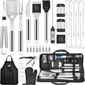 Kaluns Grilling Accessories, Dad Gifts for Christmas Grilling Gifts, Heavy Duty Stainless Steel Grill Set BBQ Grill Accessories for Outdoor Grill with Meat Thermometer, Case and Apron