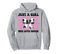Just Who Loves Soccer Coquette Bow Hoodie - Novelty Apparel Men Women
