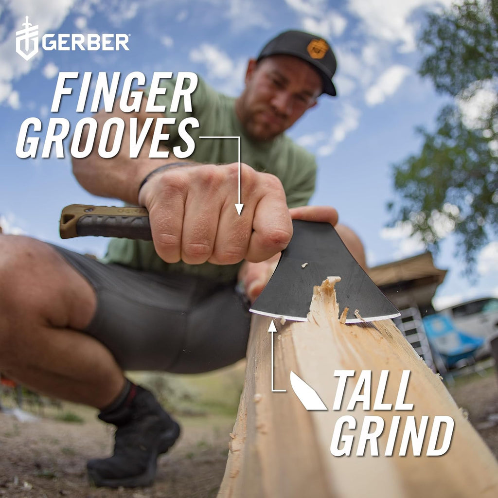 Gerber Gear Pack Hatchet - 3.5" Steel Blade Axe with Full Tang - Survival, Bushcraft and Camping Gear - with Mountable Nylon Sheath