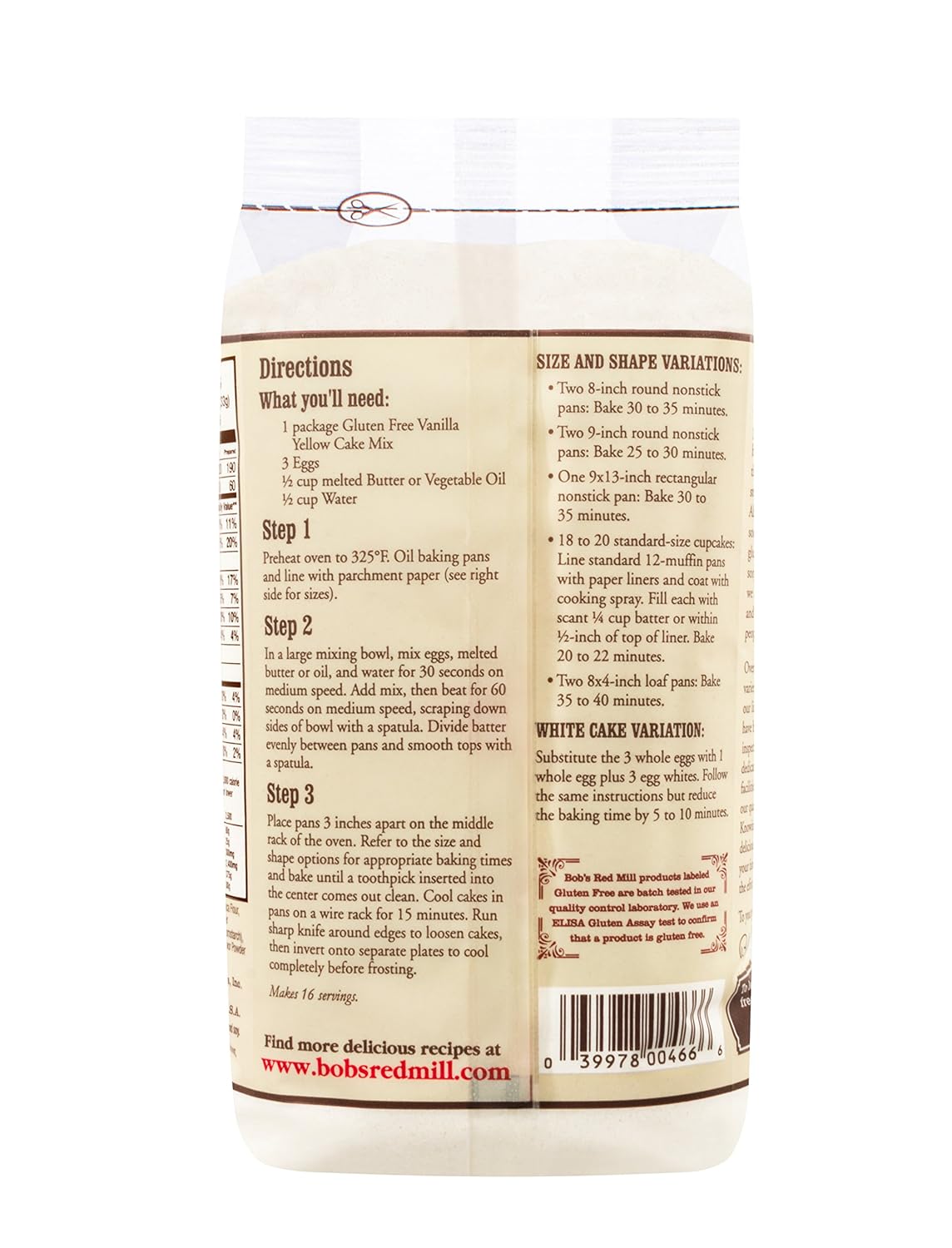 Bob's Red Mill Vanilla Yellow Cake Mix, Gluten-Free, Kosher, Case of 4 (19 oz)