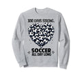100 Days School Soccer Heart Love Sweatshirt - Aesthetic Graphic Men Women