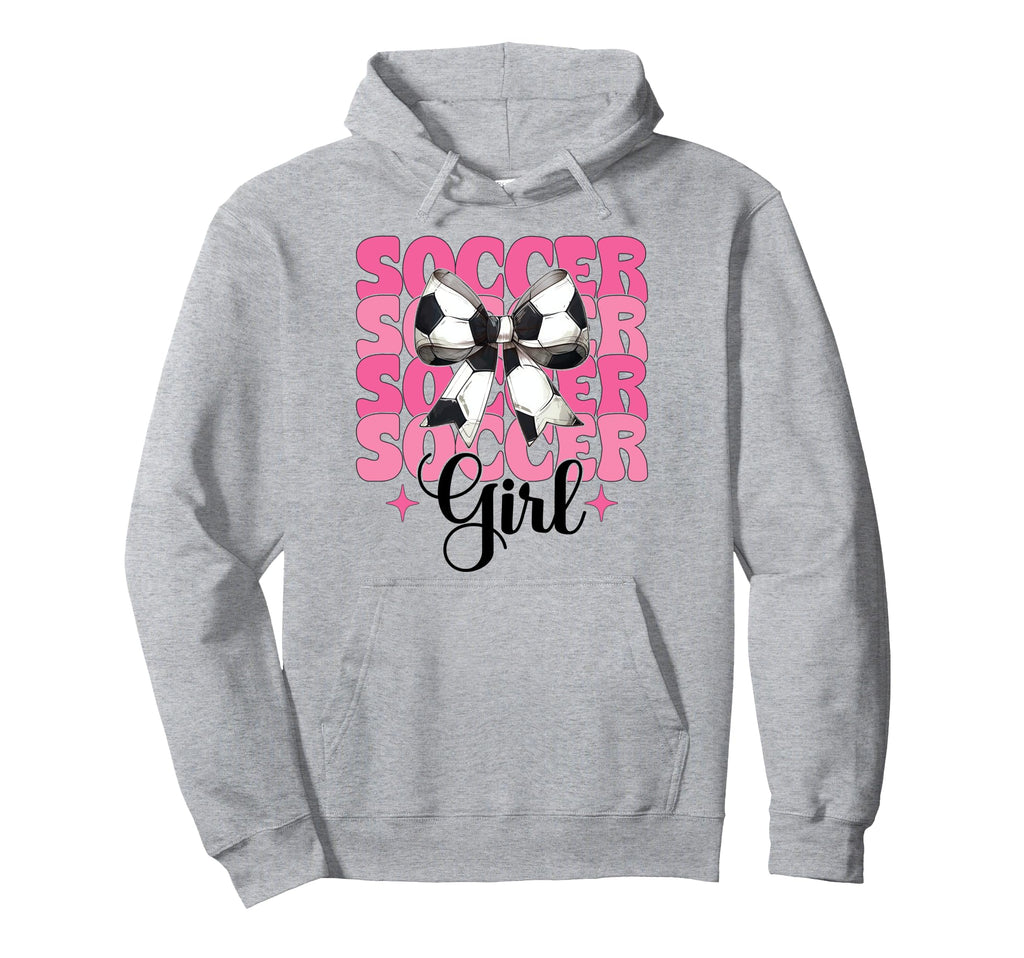 Womens Coquette Bow Ribbon Soccer Player Hoodie - Aesthetic Graphic Unisex