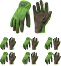 HANDLANDY Leather Work Gloves for Men & Women, Reinforced Durable Garden Gloves, Cowhide Working Glove for Gardening