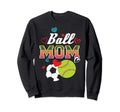 Funny Softball Soccer Heart Gift Sweatshirt - Custom Art Print for Adults