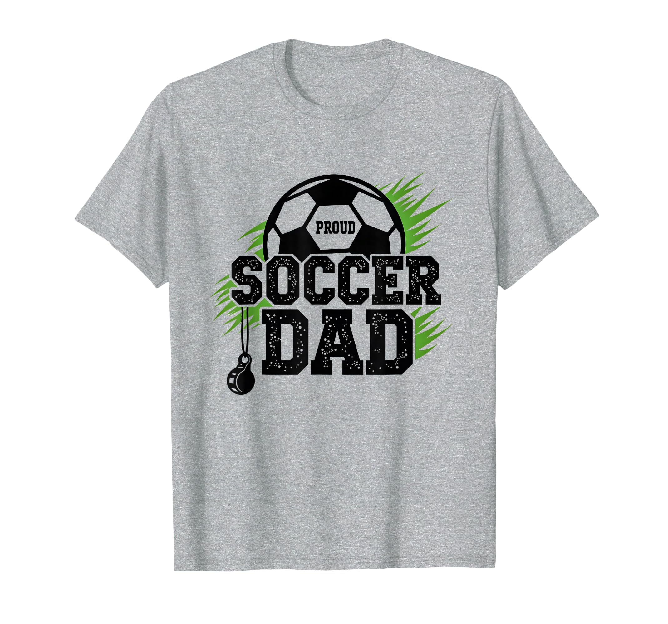 Proud Soccer Dad Whistle Sports Fan T-Shirt - Minimalist Print for Adults