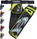 LEGEND XT320 Archery Quivers - Nylon Hip Quivers with 3 Arrow Tube Cases for Target Shooting - Adjustable Waist Belt, T-Slot, Storage Compartments for Accessories, Gear, Tools, Release Tab, Score Card