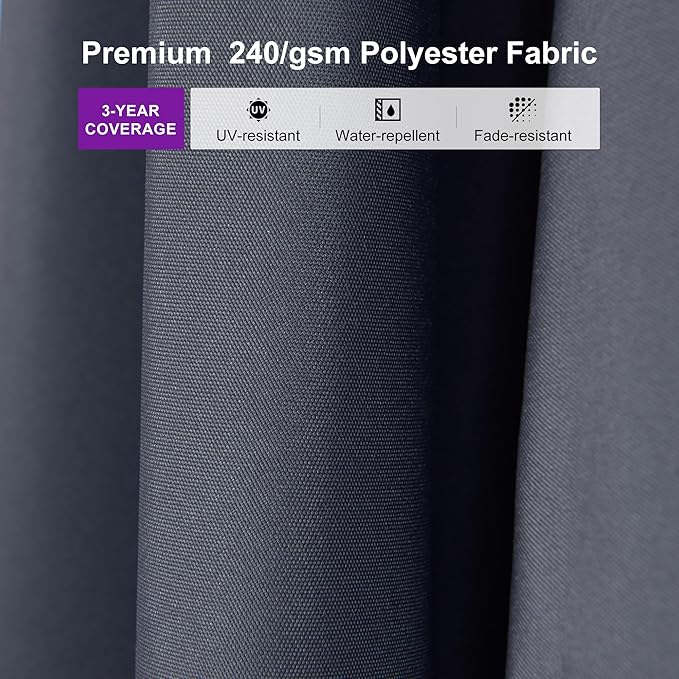 PURPLE LEAF 10' × 10' Patio Cantilever Umbrella with Base Outdoor Square Adjustable Offset Umbrellas with 360-degree Rotation and 8 Heavy Duty Metal Ribs for Garden Deck Pool Grey