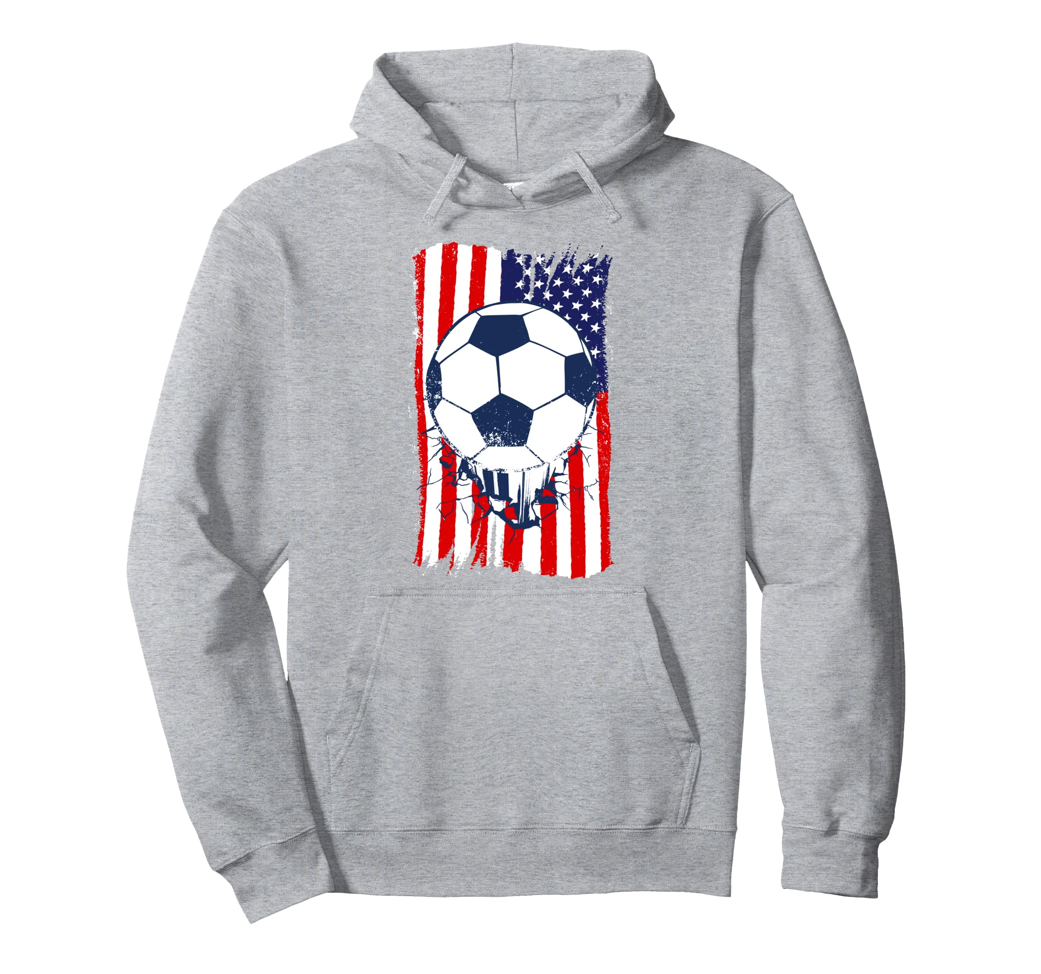Usa Flag Football Hoodie - Streetwear Style Unisex