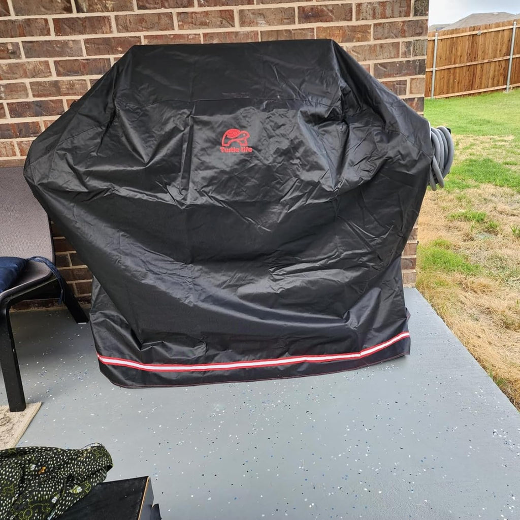 BBQ Grill Cover, 64 Inch Heavy Duty Waterproof 4-6 Burner Barbecue Gas Grill Covers for Weber Genesis Char-Broil Deluxe Royal Gourmet GA Series, Black