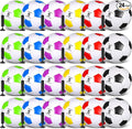 Sotiff 24 Pcs Size 5/4 Soccer Ball Bulk with 24 Pump Deflated Soccer Balls for Kids Teen Football Bulk for Game Training School Team Sports Adults Player Practice Outdoor
