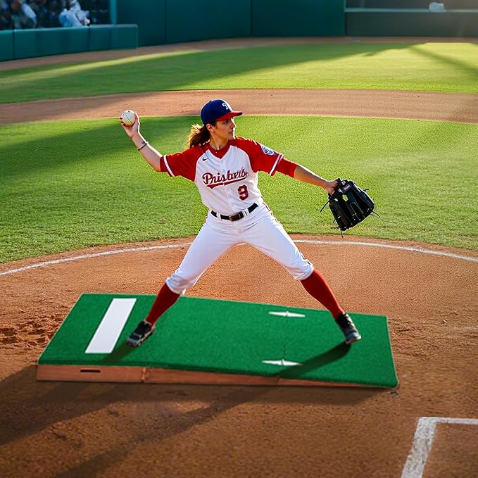 VEVOR Pitching Mound, Baseball Game Mound, Indoor/Outdoor Pitching Practice and Training Equipment, Softball Pitching Aids with Antifade Turf and Pitching Rubber