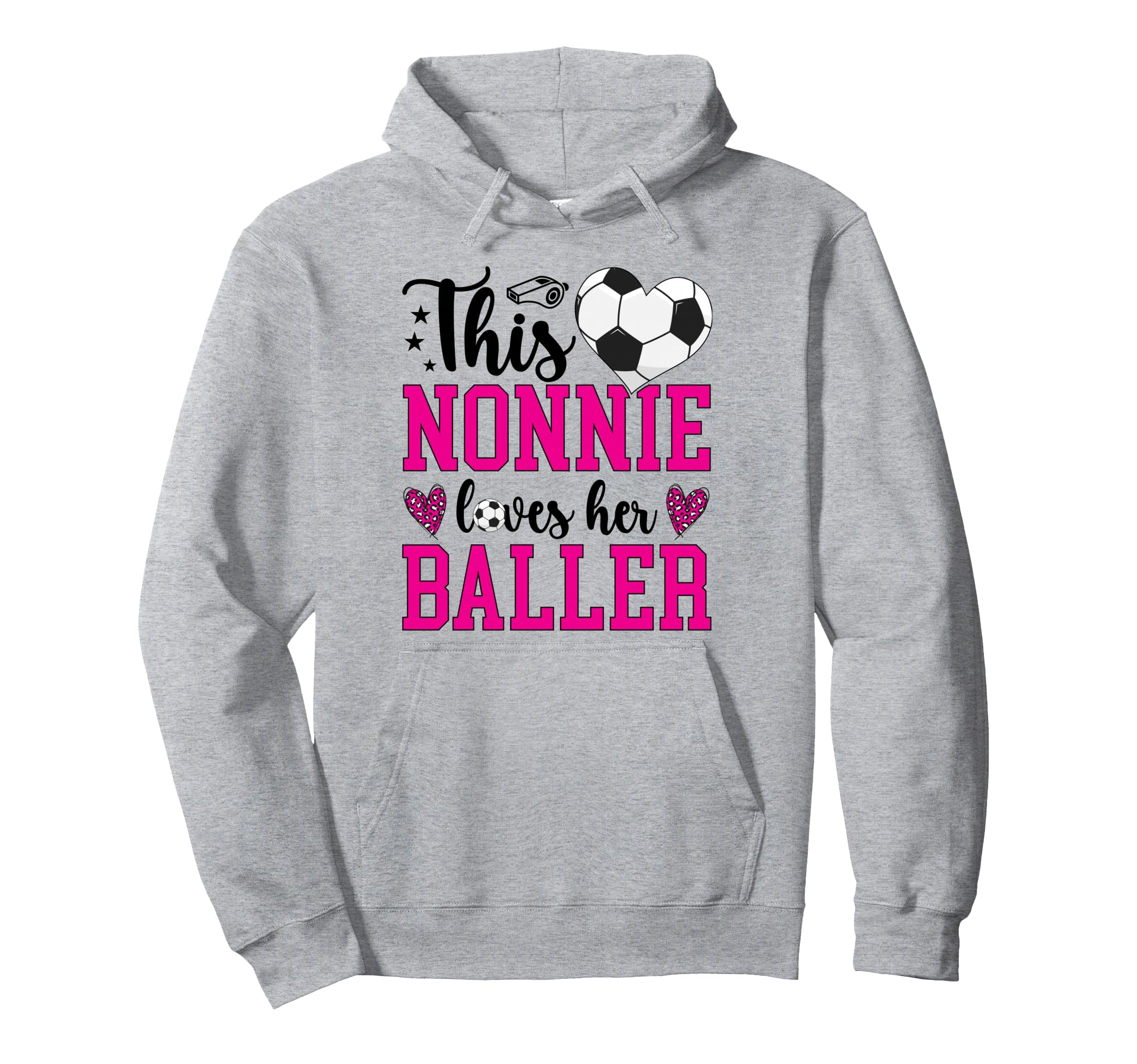 Soccer Nonnie Loves Her Baller Nonnie Hoodie - Trendy Graphic Men Women